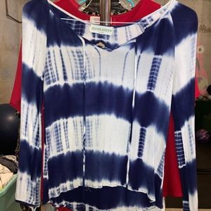 Blue tie dye blouse